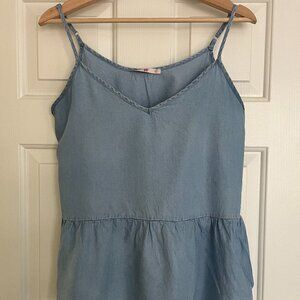 Lightweight denim peplum top